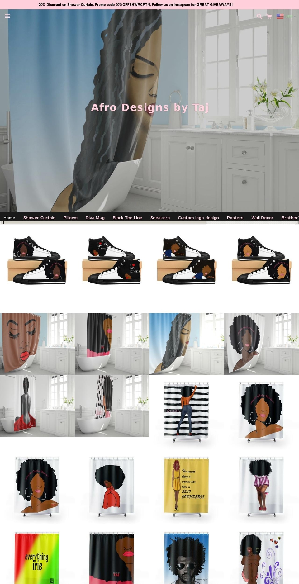 designsbytaj.com — Shopify storefront screenshot