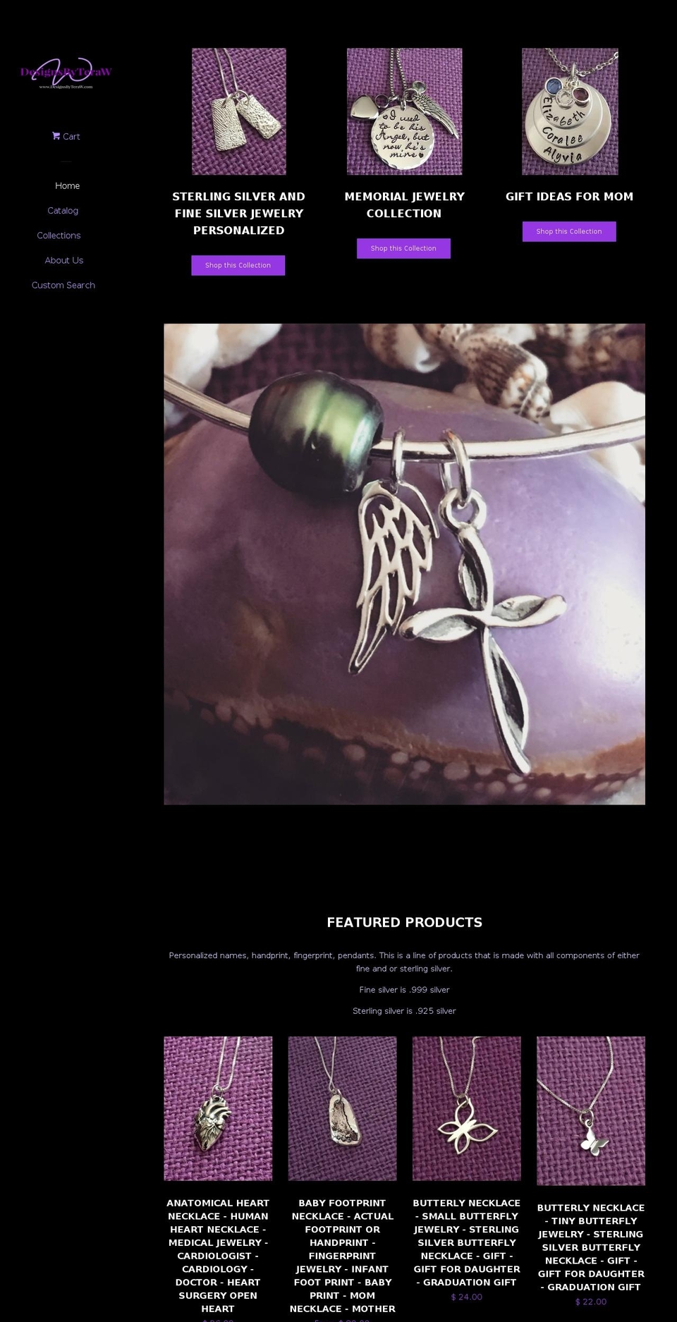 designsbytera.com — Shopify storefront screenshot