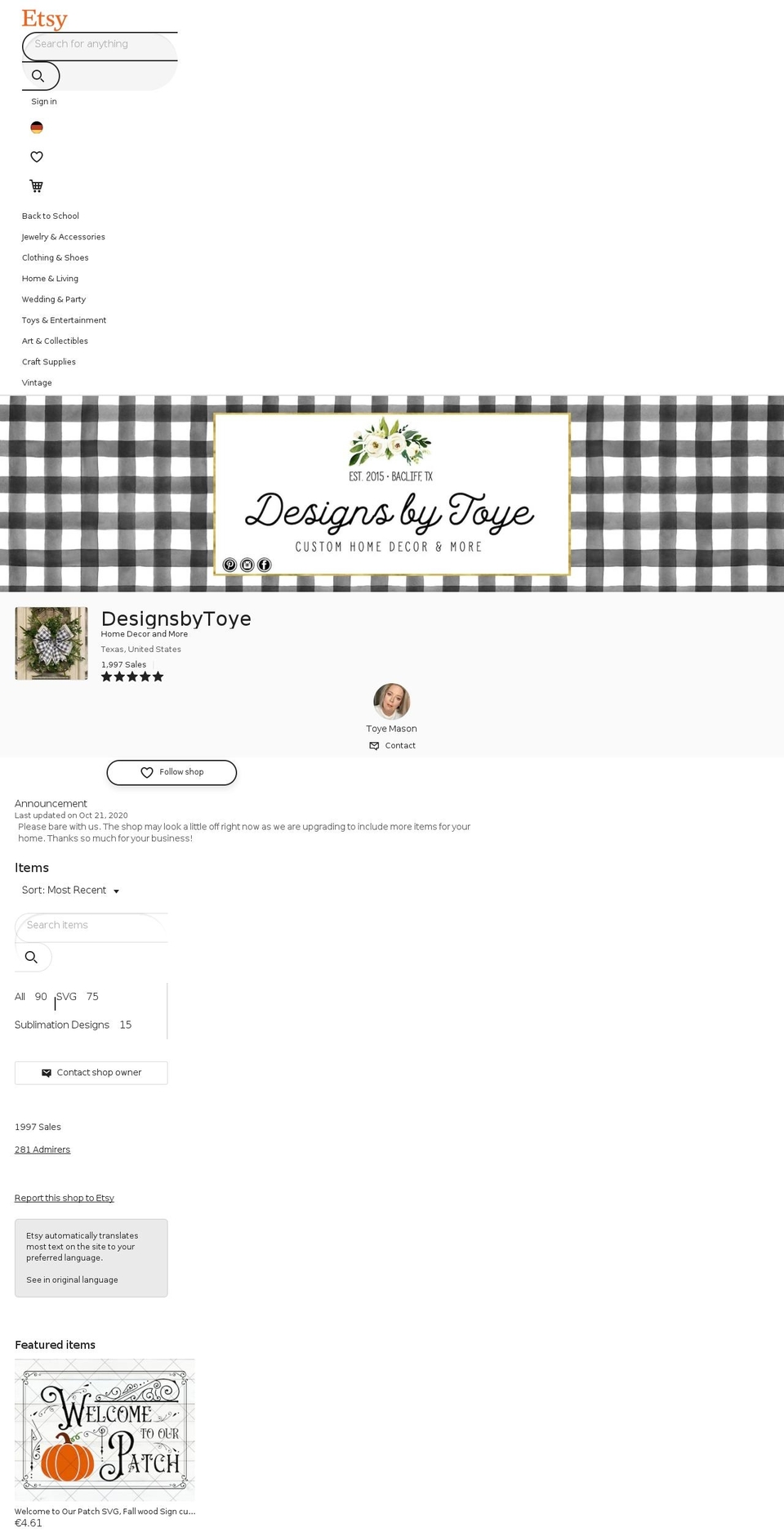 designsbytoye.com shopify website screenshot