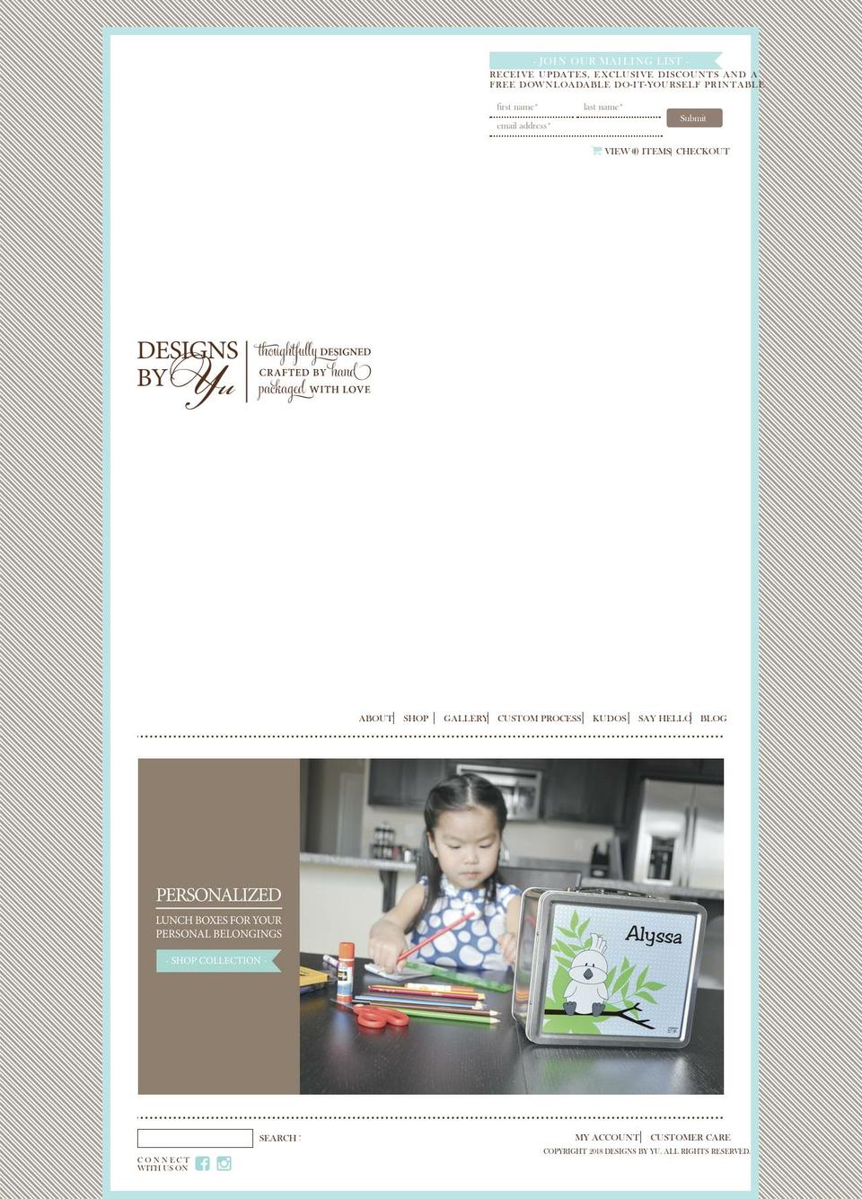 designsbyyu.com shopify website screenshot