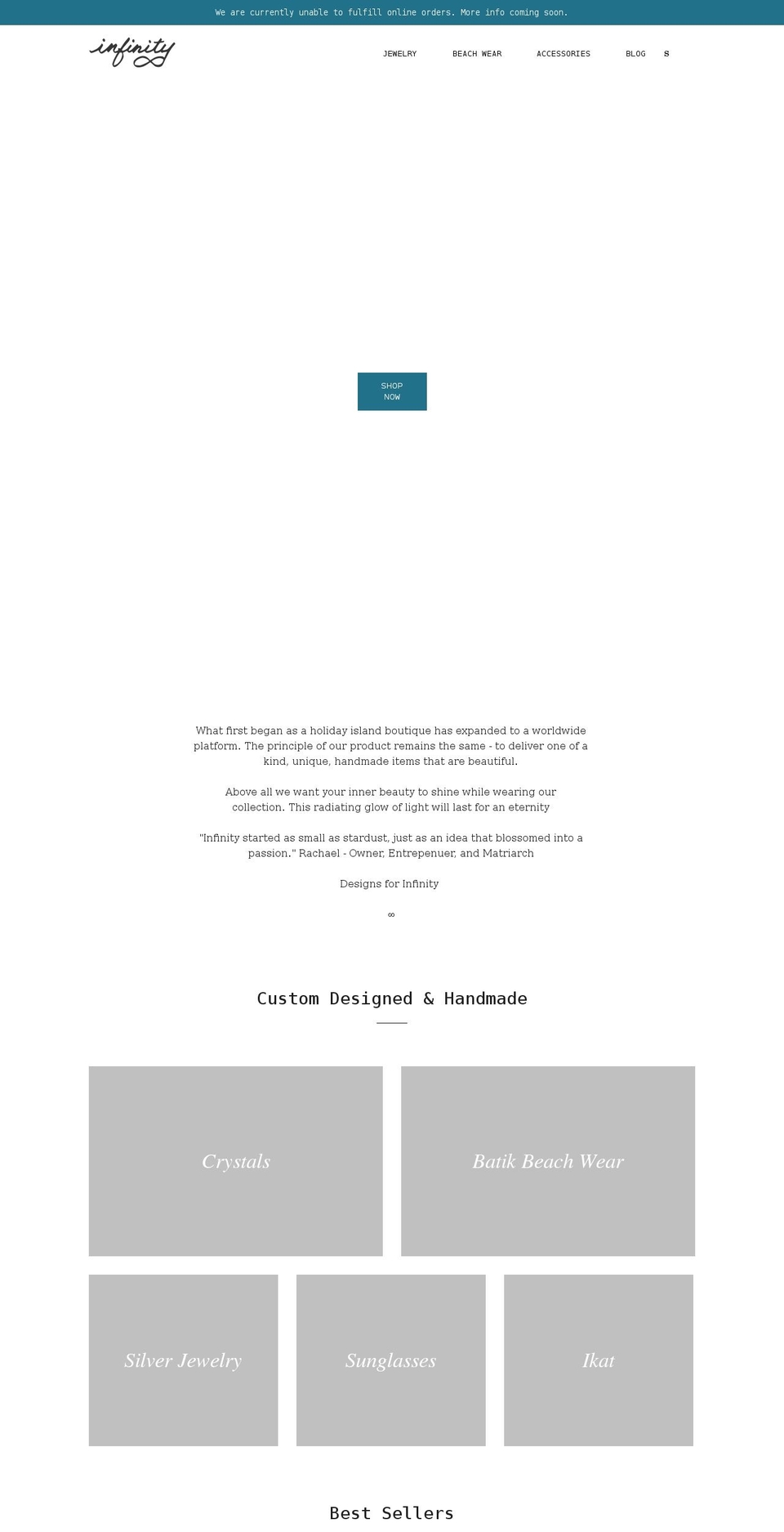 designsforinfinity.com shopify website screenshot