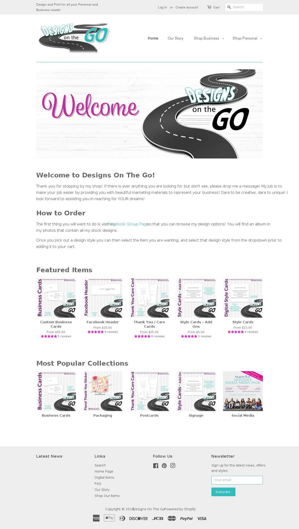 designsonthego.com shopify website screenshot