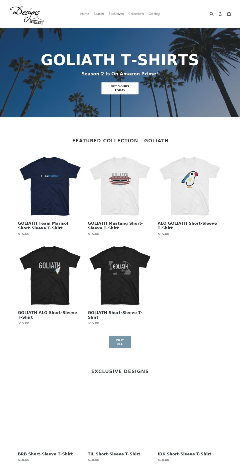designstowear.com — Shopify storefront screenshot