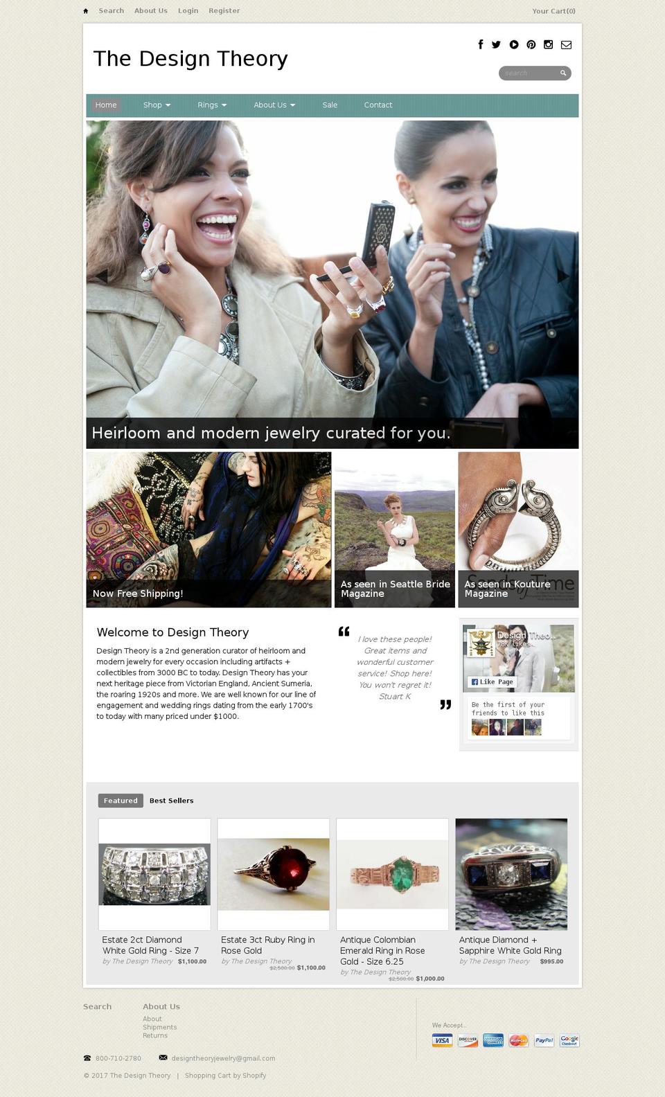 Reign Light Shopify theme site example designtheoryjewelry.com