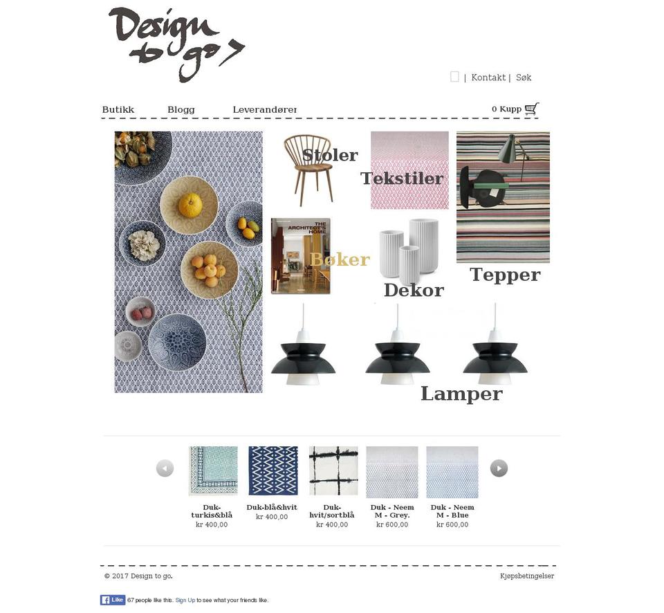 designtogo.no shopify website screenshot