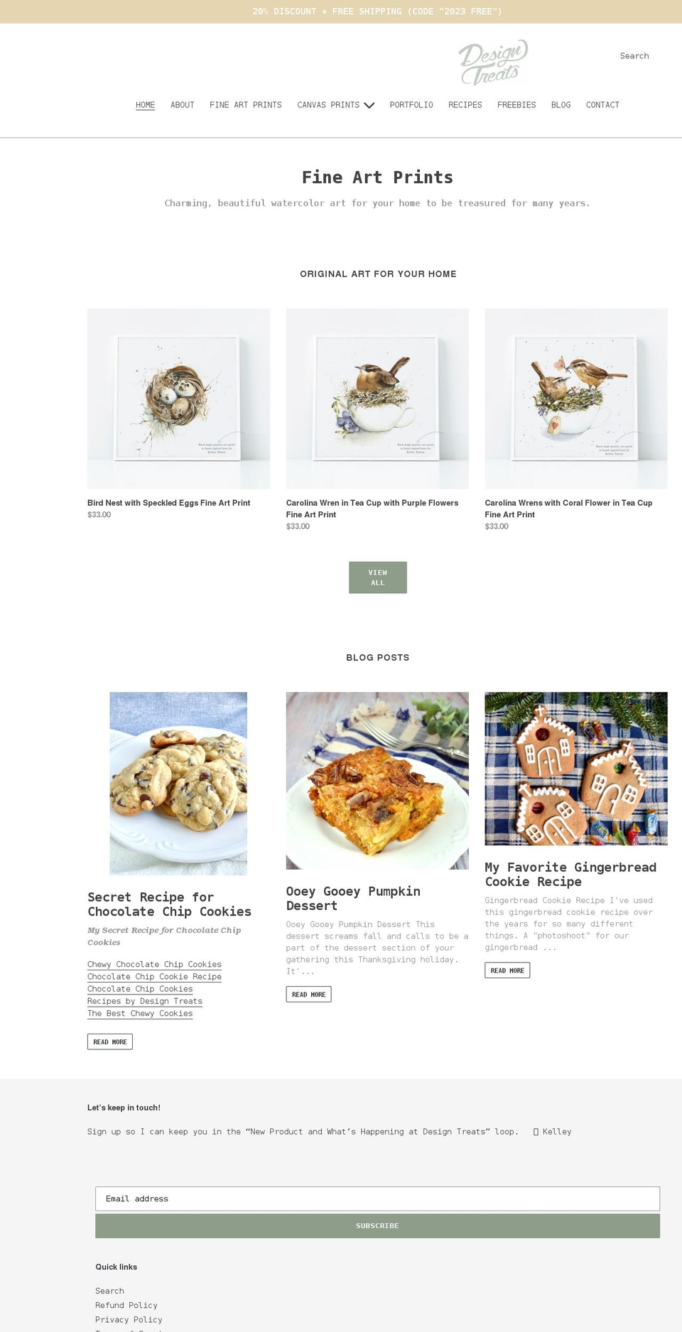 designtreatsmarket.com shopify website screenshot
