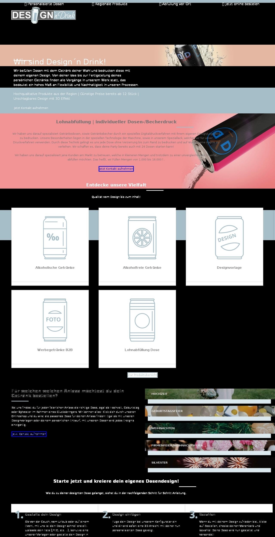 designyourdrink.com — Shopify storefront screenshot