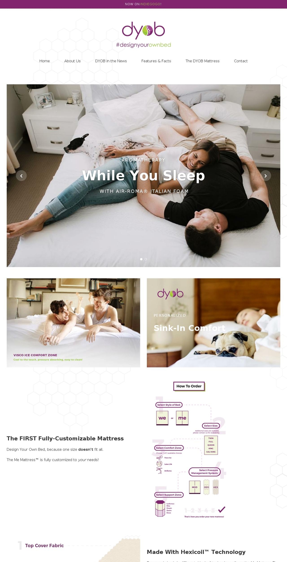 DYOB - In Progress Shopify theme site example designyourownmattress.com
