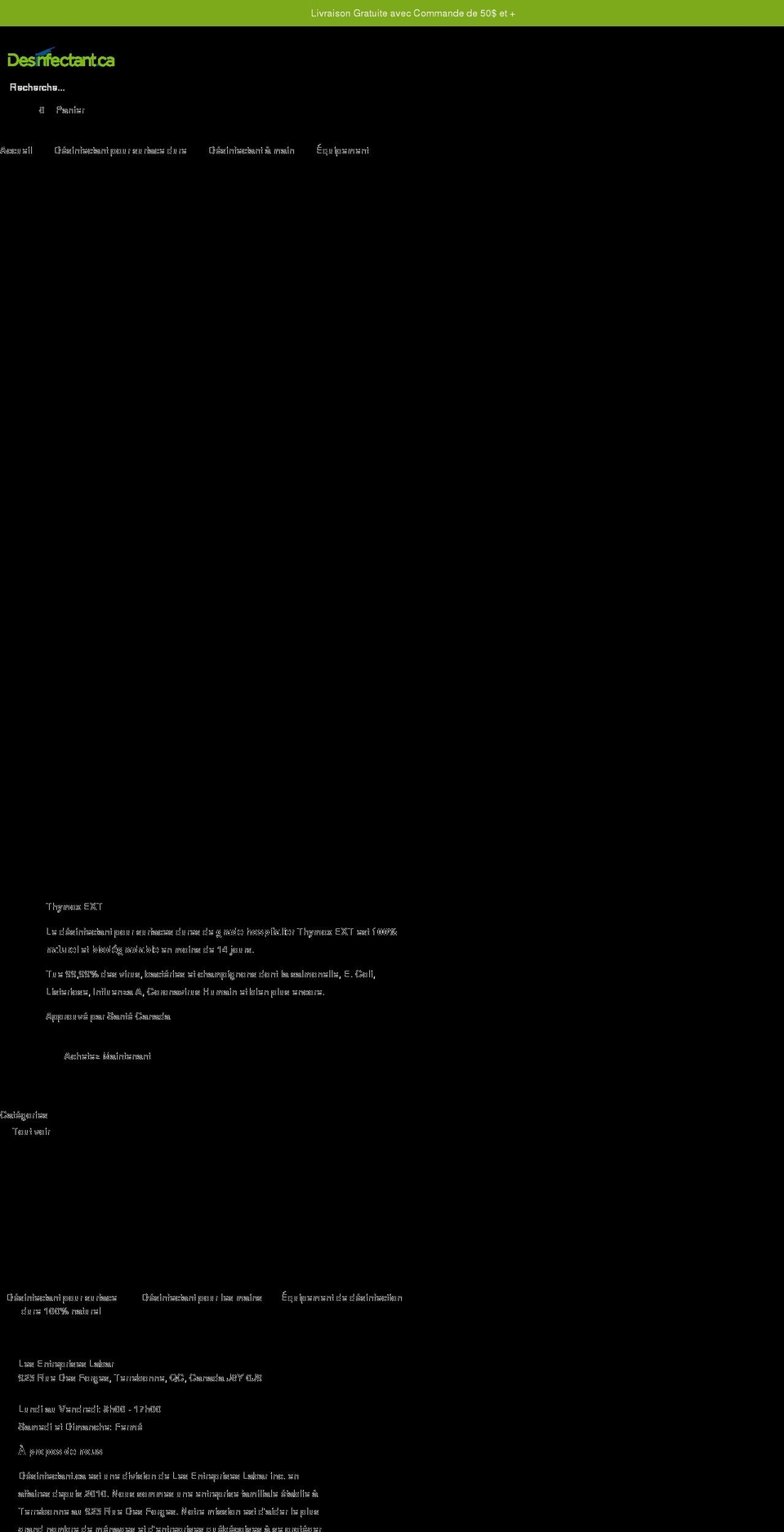 desinfectant.ca shopify website screenshot