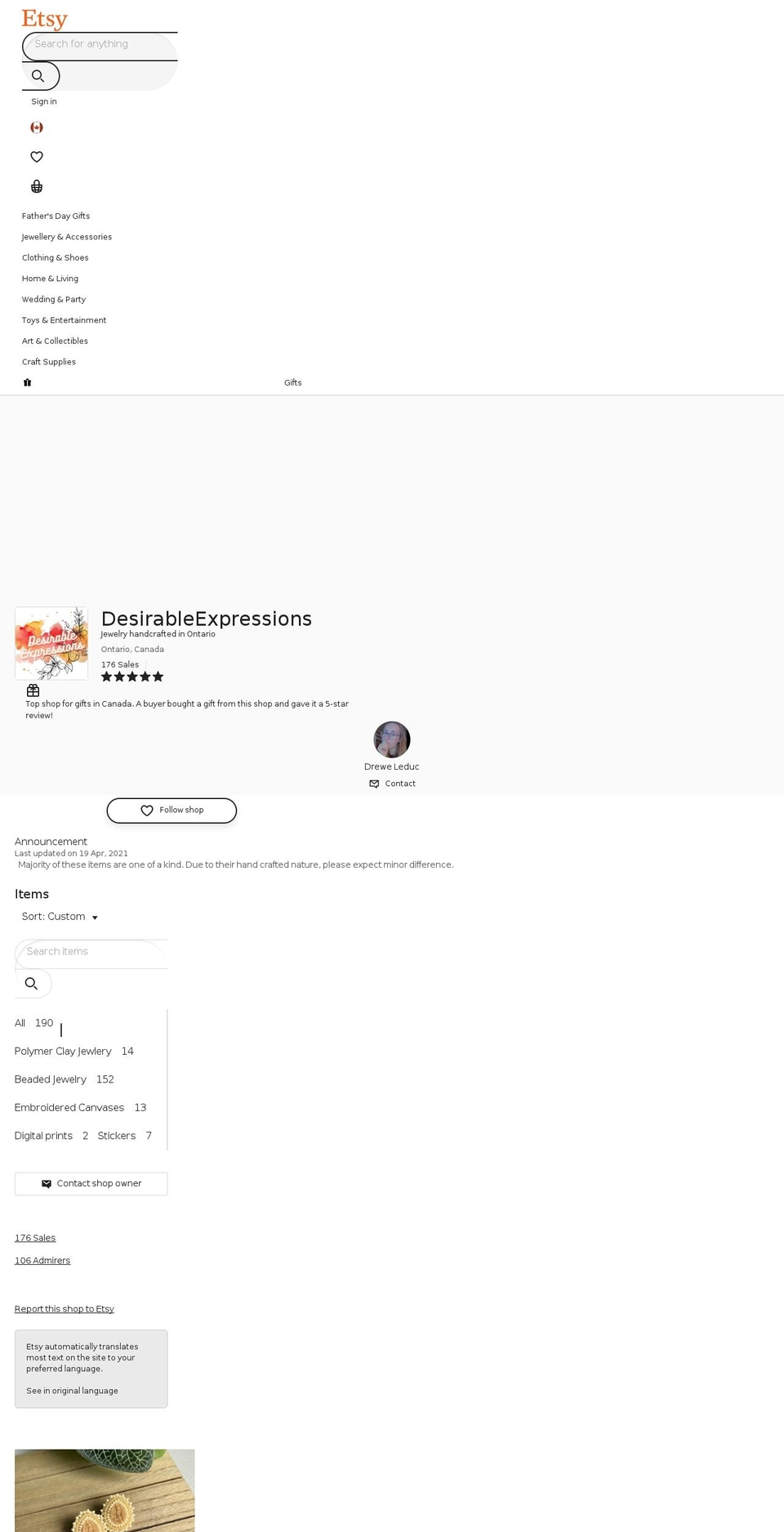 desirableexpressions.ca shopify website screenshot