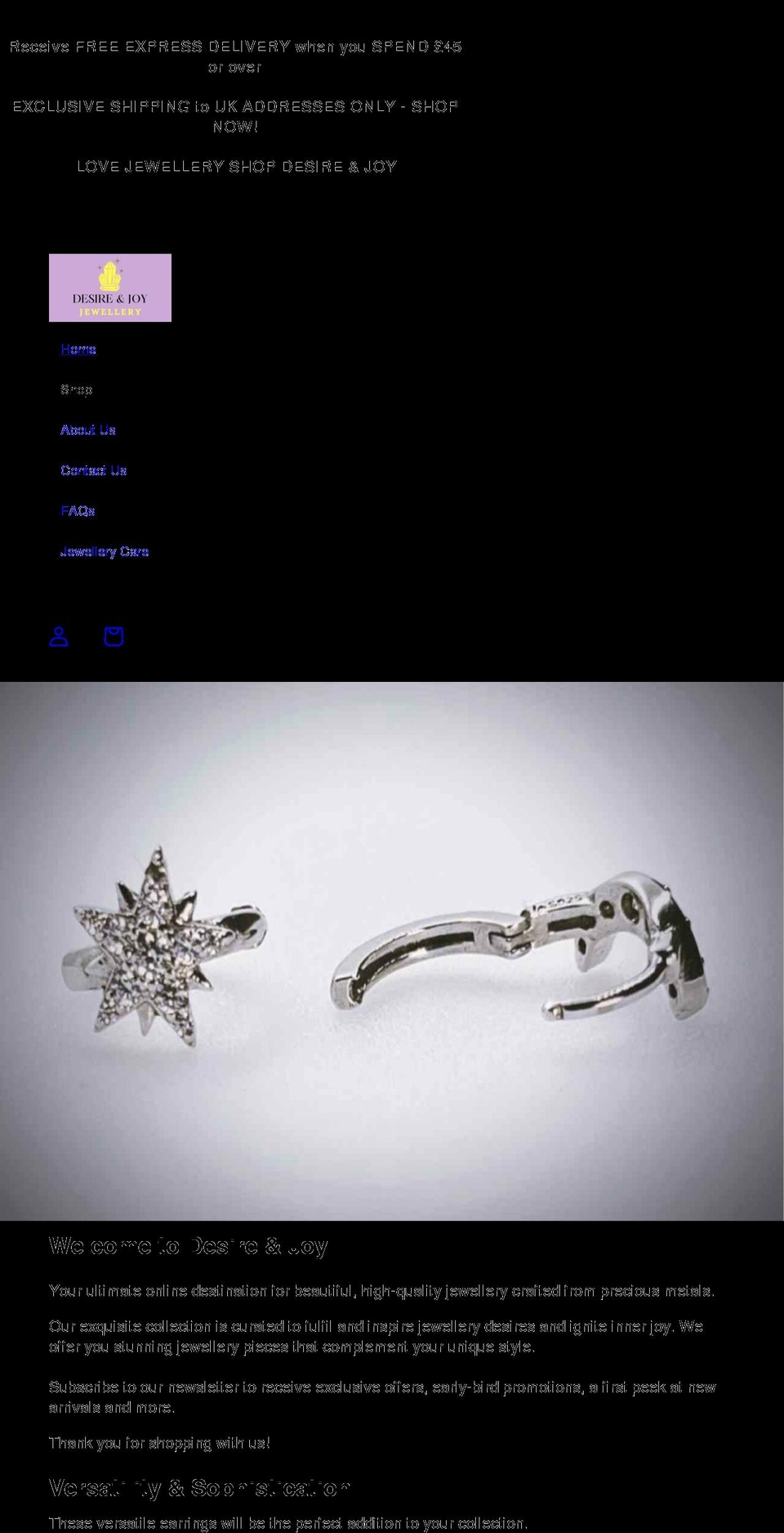desireandjoy.co.uk shopify website screenshot