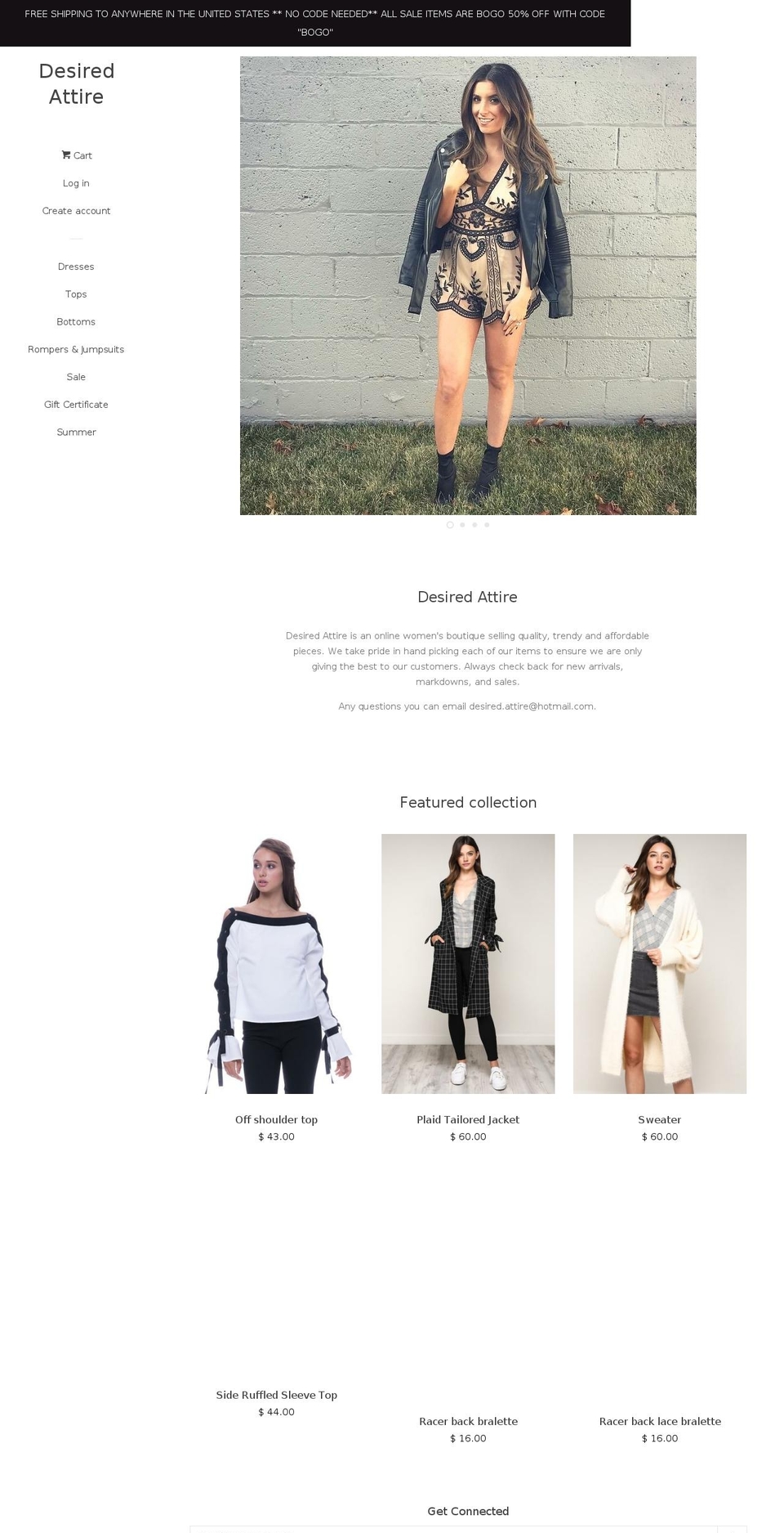 desired-attire.com — Shopify storefront screenshot