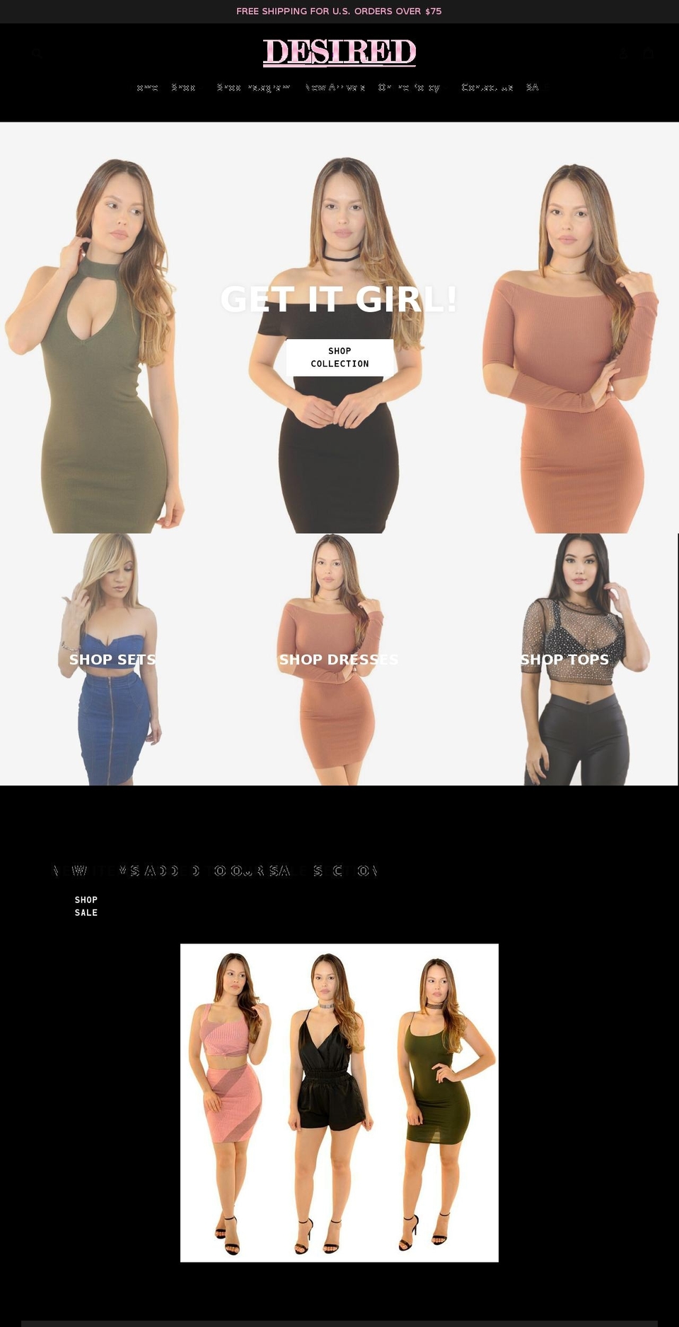 desiredclothing.com shopify website screenshot