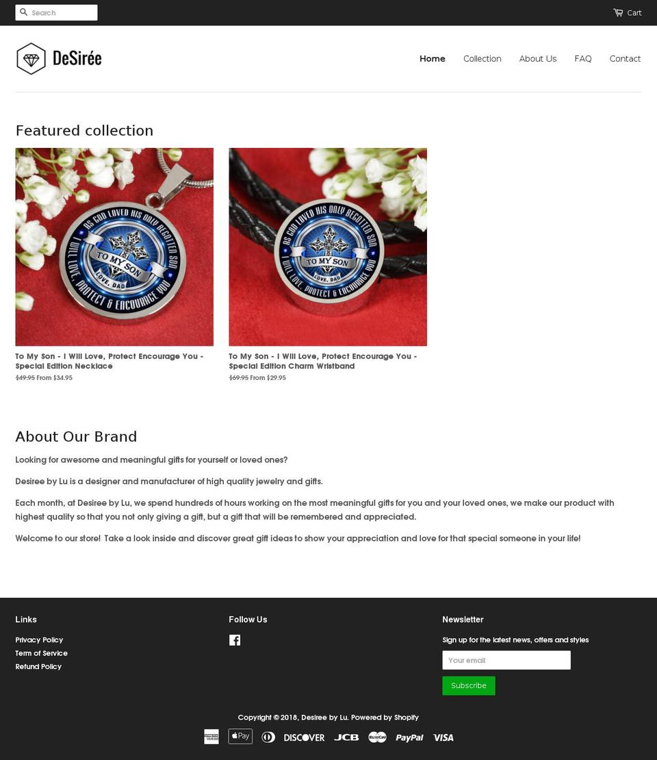 desireebylu.com — Shopify storefront screenshot