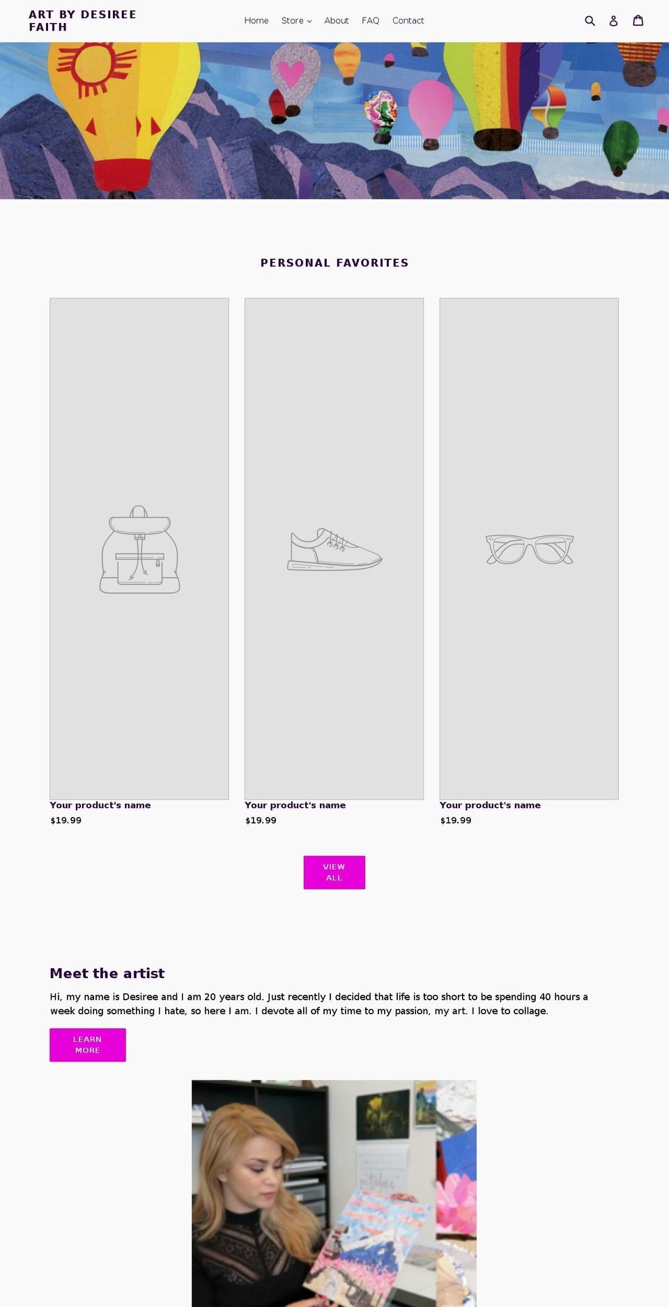 desireefaith.com — Shopify storefront screenshot