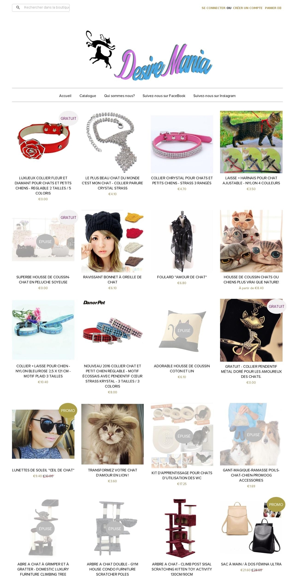 desiremania.com — Shopify storefront screenshot
