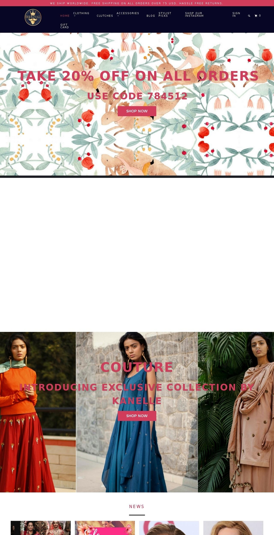 desiroyal.com shopify website screenshot
