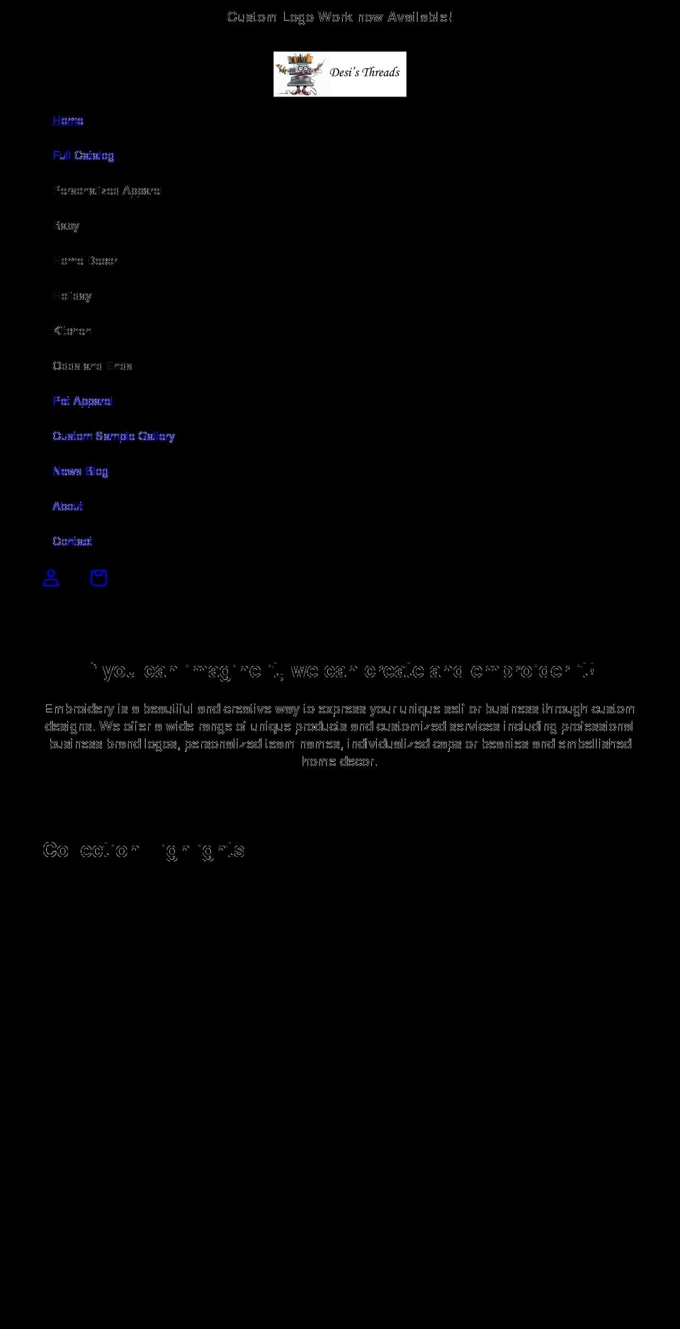 desisthreads.com shopify website screenshot