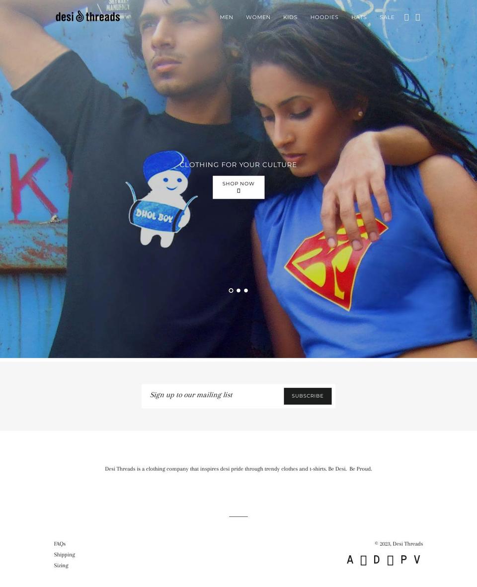 desithreads.com shopify website screenshot