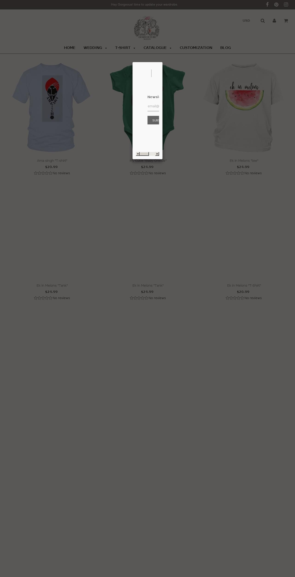 desizcouture.com — Shopify storefront screenshot