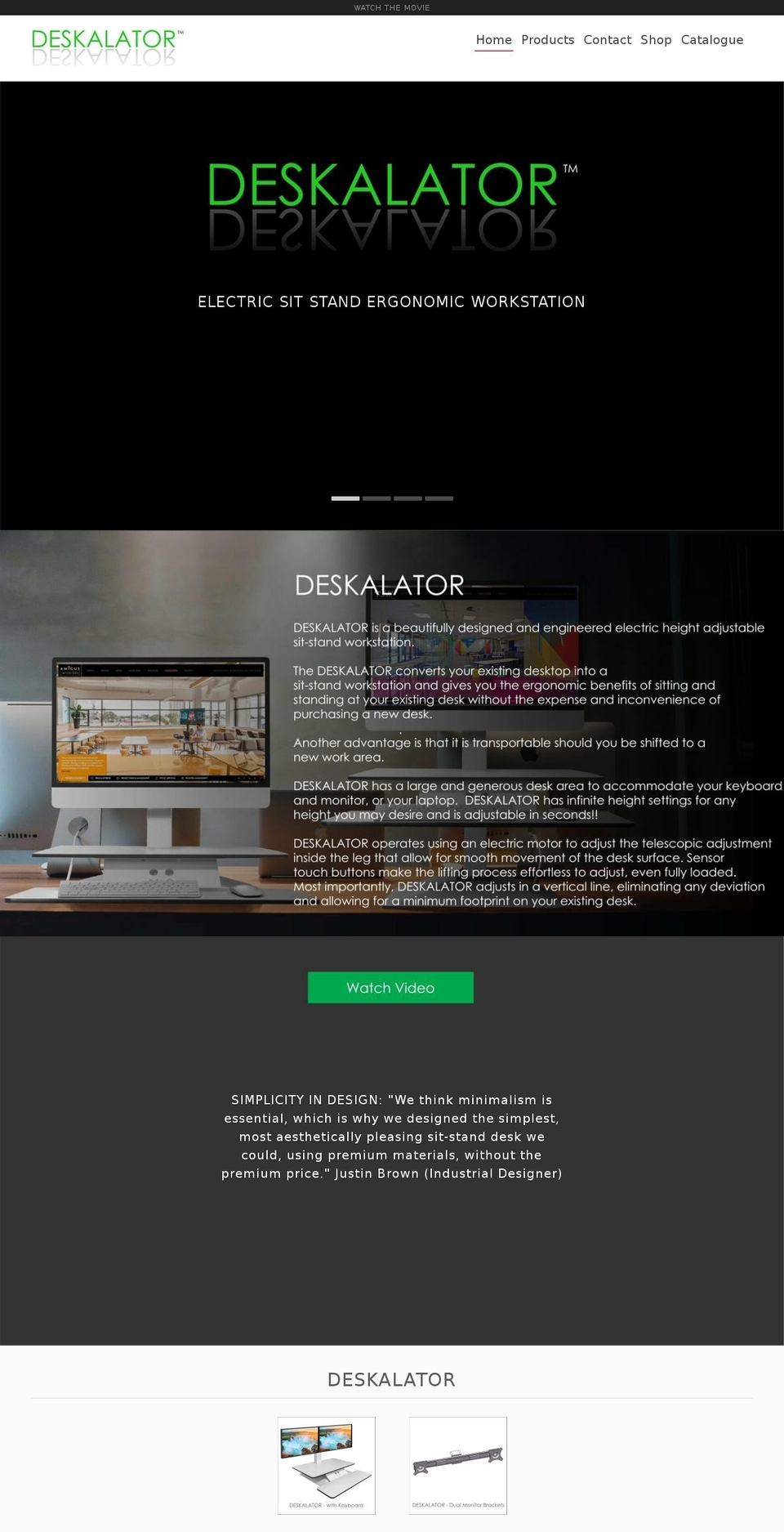 deskalator.com shopify website screenshot