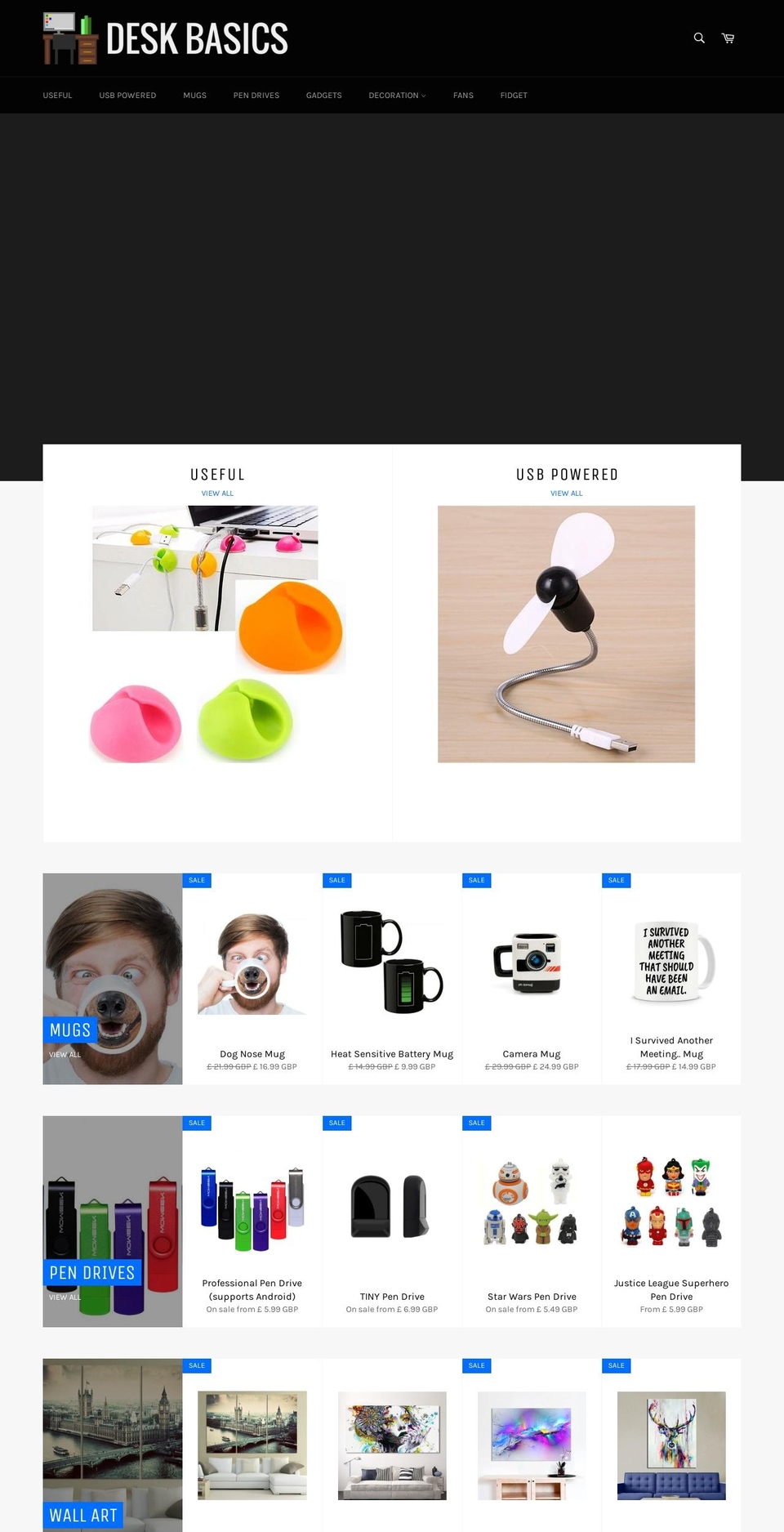 deskbasics.com shopify website screenshot