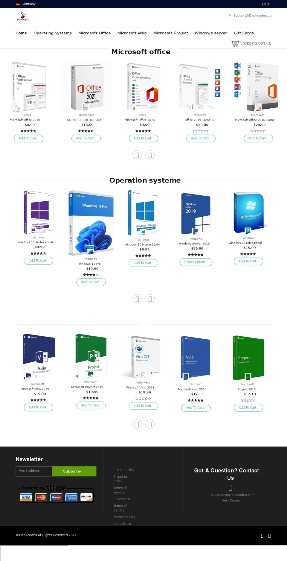 deskcodes.com shopify website screenshot