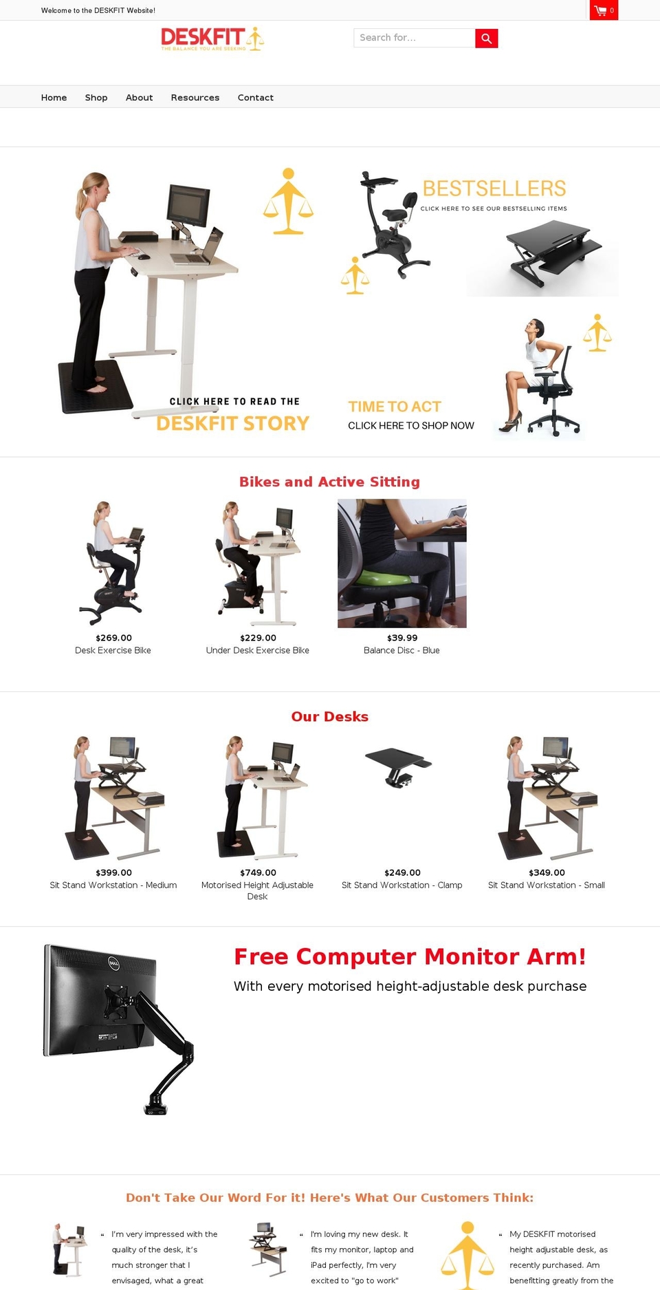 deskfit.com.au shopify website screenshot