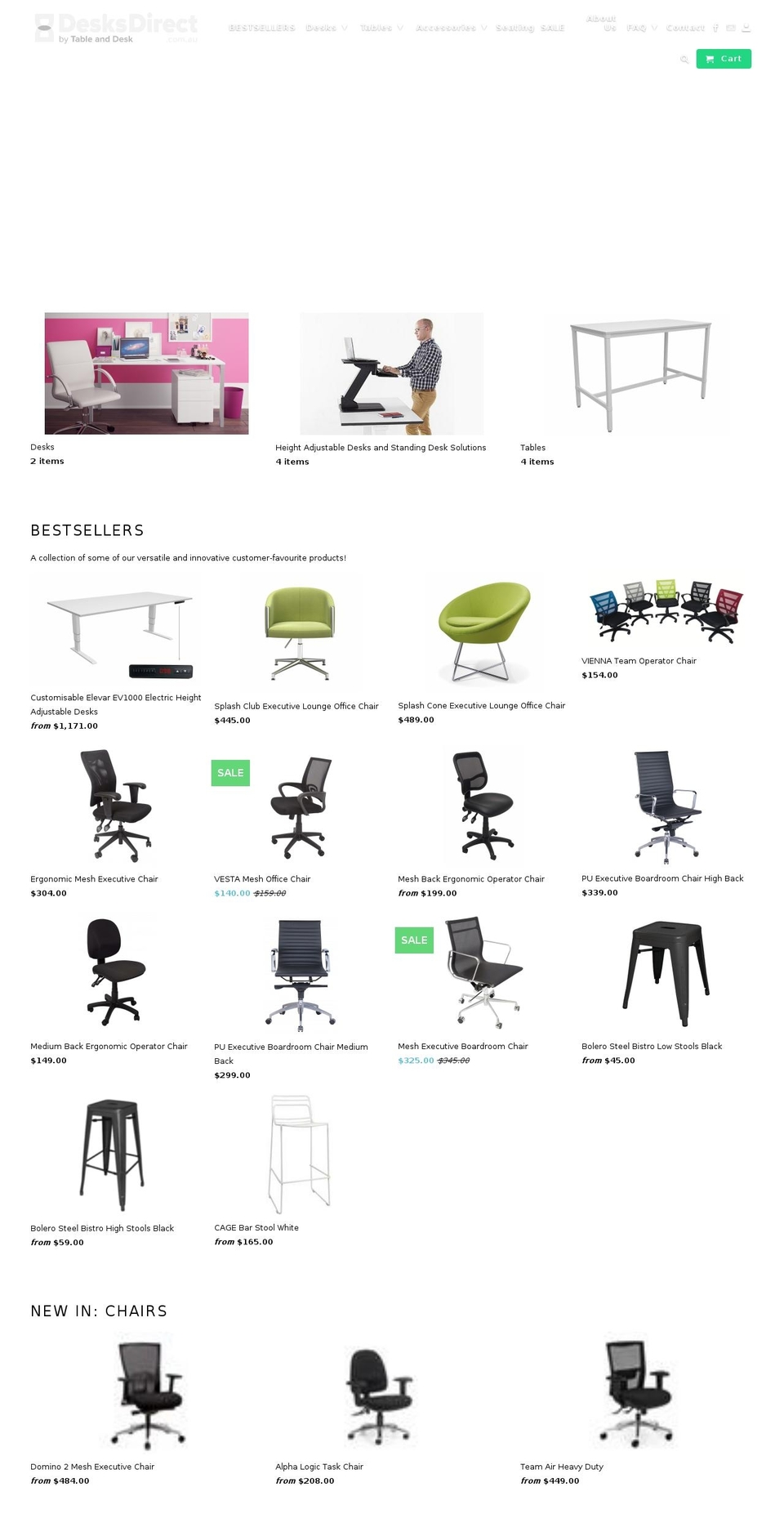 desksdirect.com.au shopify website screenshot