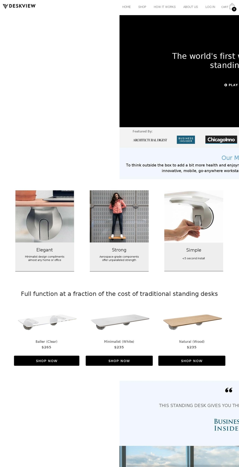 deskview.co shopify website screenshot