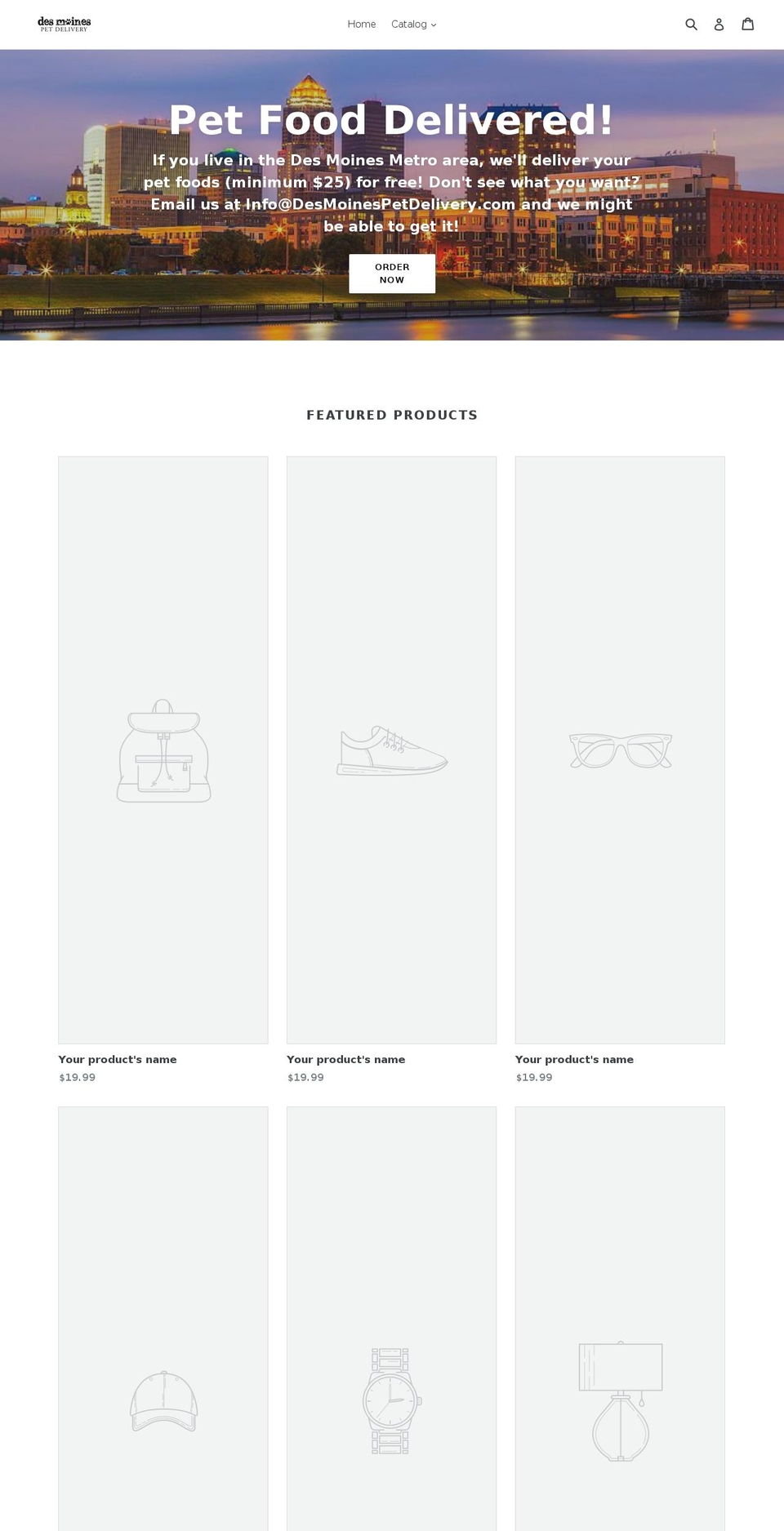 desmoinespetdelivery.com — Shopify storefront screenshot