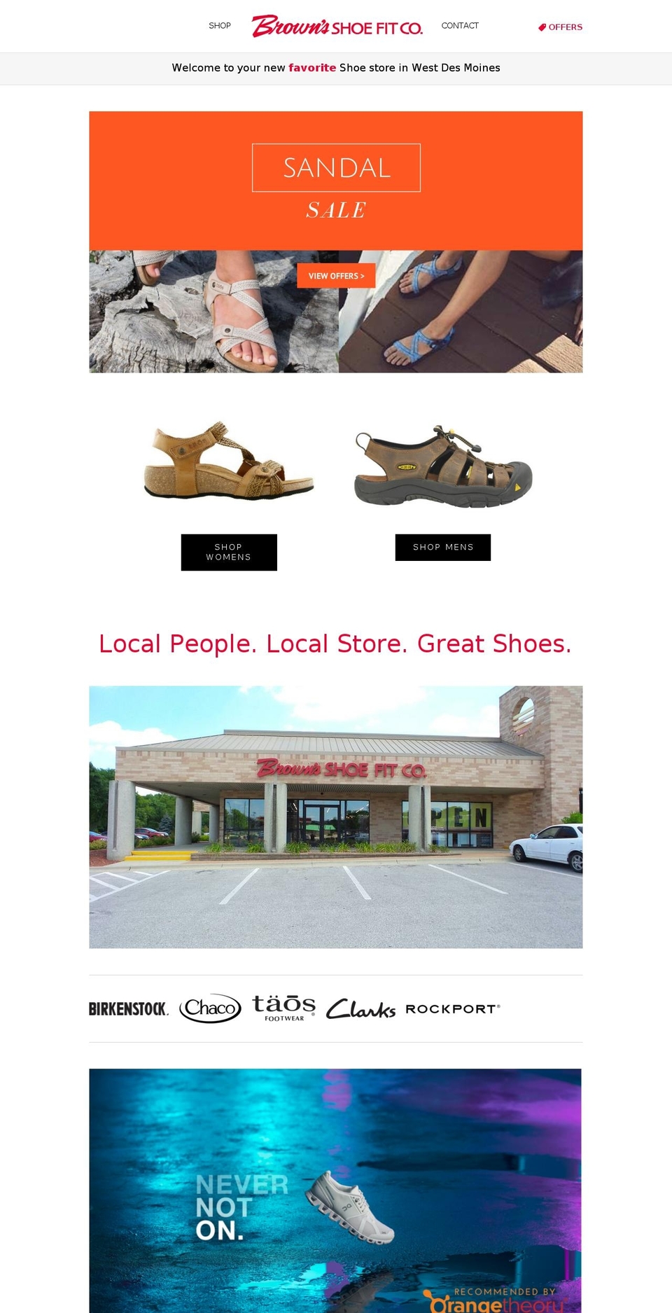 desmoinesshoes.com — Shopify storefront screenshot