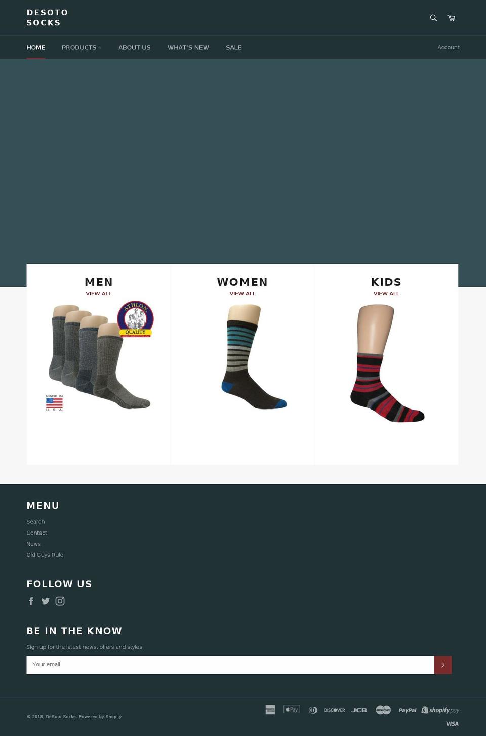 desotosocks.com — Shopify storefront screenshot