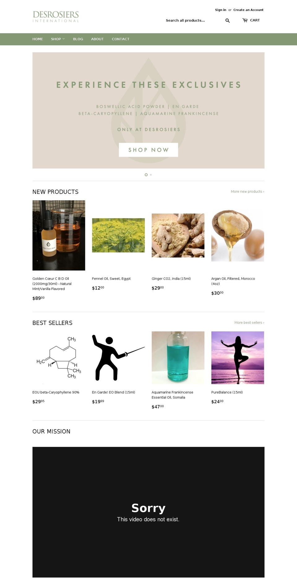 desrosiersintl.com — Shopify storefront screenshot