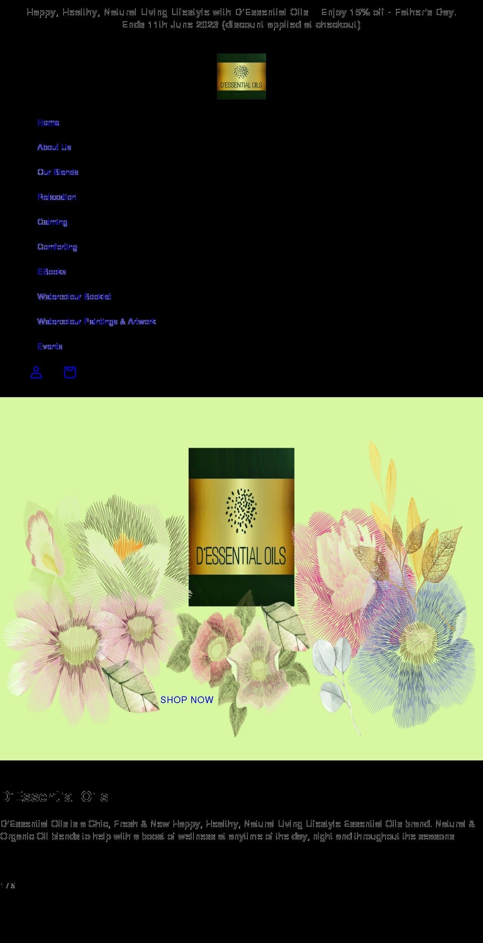 dessentialoils.com shopify website screenshot