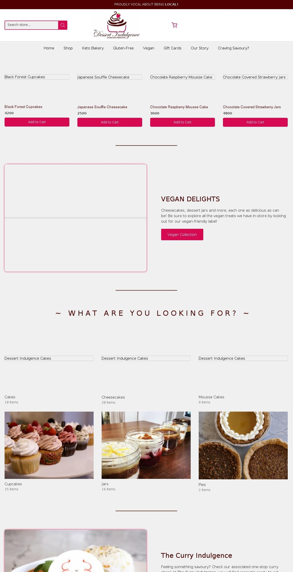 dessert-indulgence.com shopify website screenshot