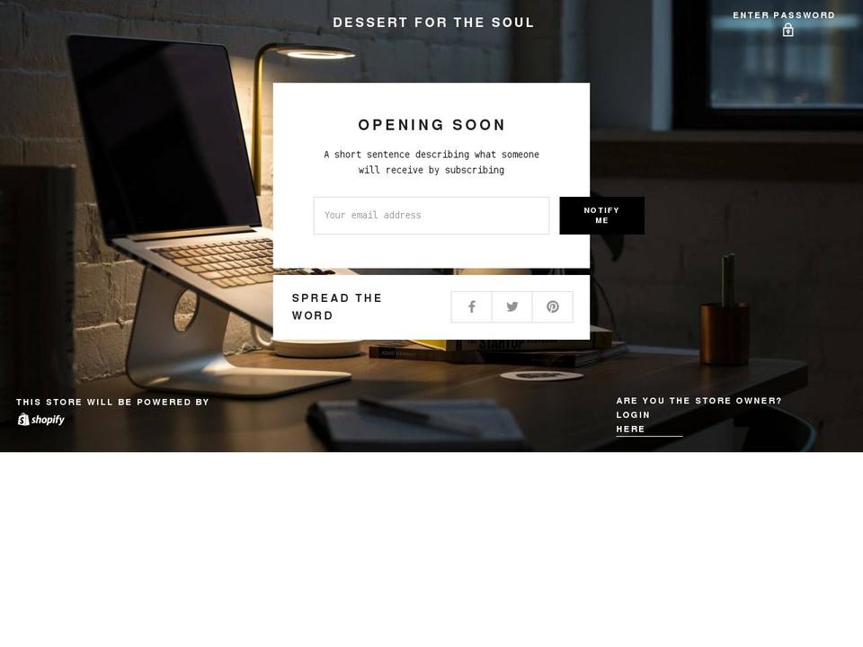 X - Active Shopify theme site example dessertforthesoul.com