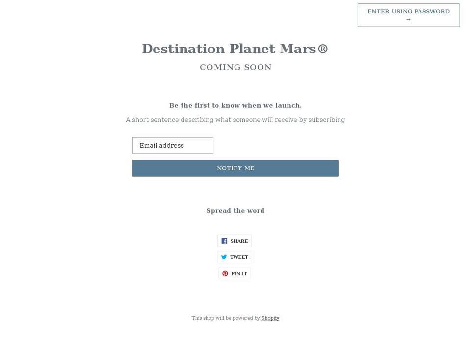 destination-planet-mars.myshopify.com shopify website screenshot