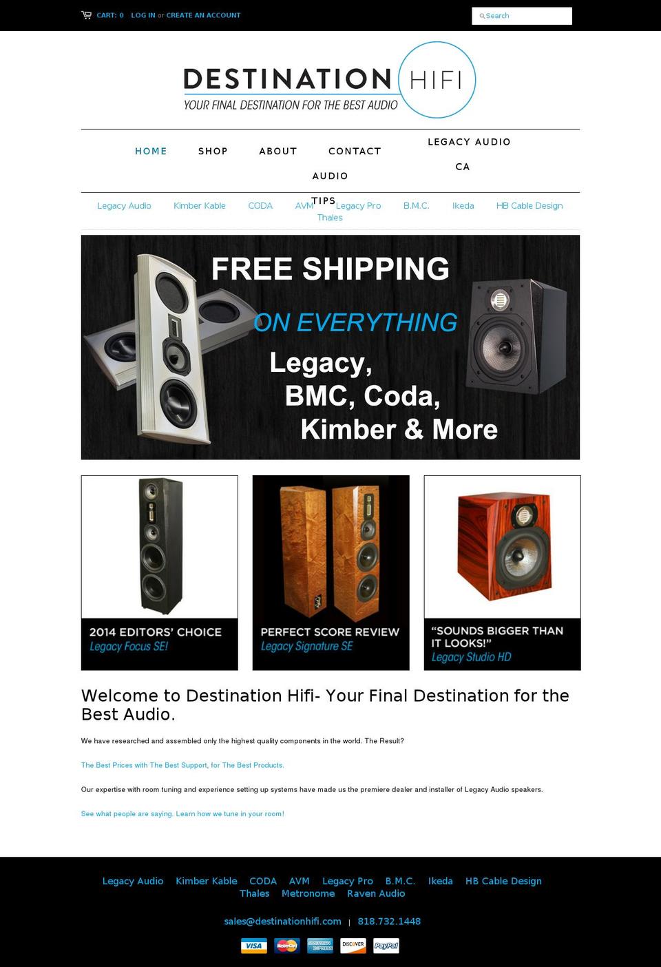 destinationhifi.com shopify website screenshot