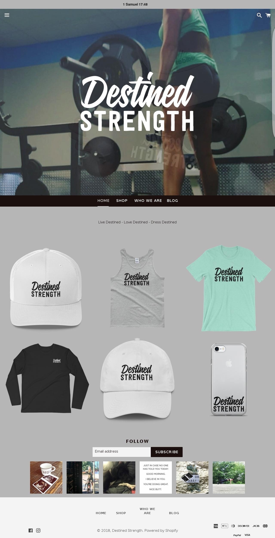 destinedstrength.com — Shopify storefront screenshot