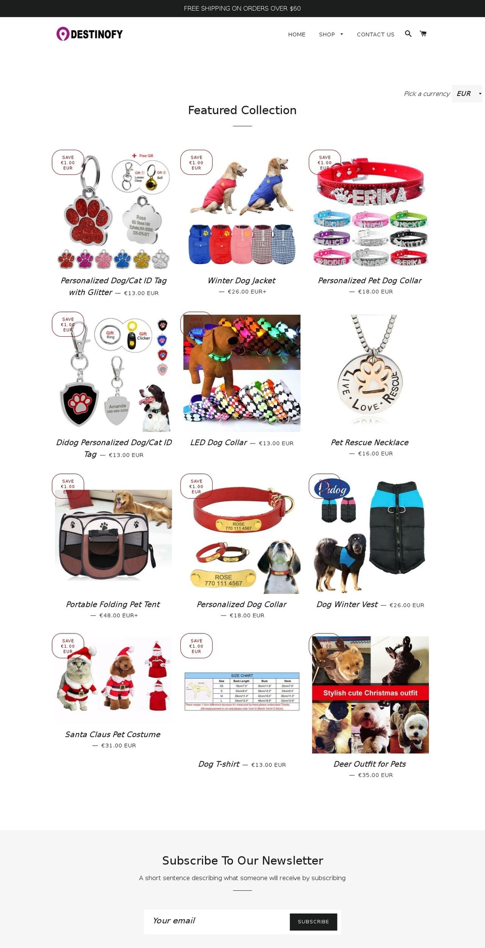 destinofy.com — Shopify storefront screenshot