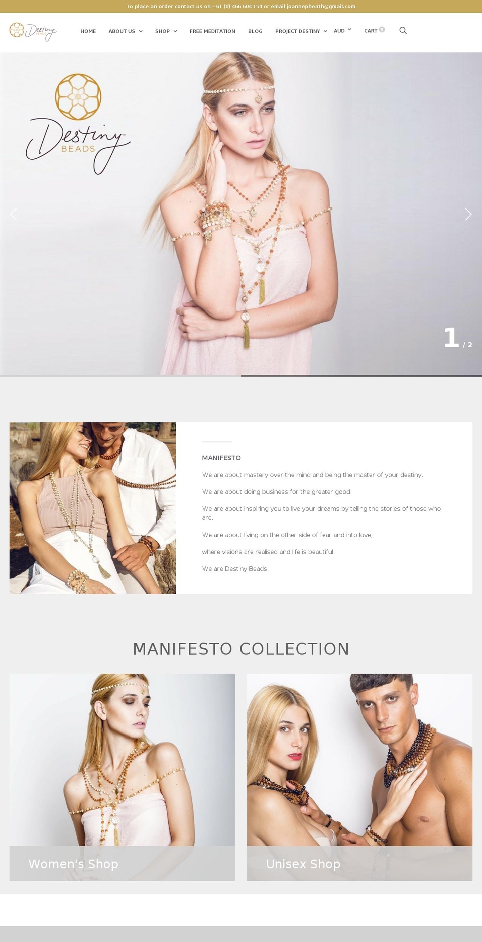 destinybeads.com — Shopify storefront screenshot