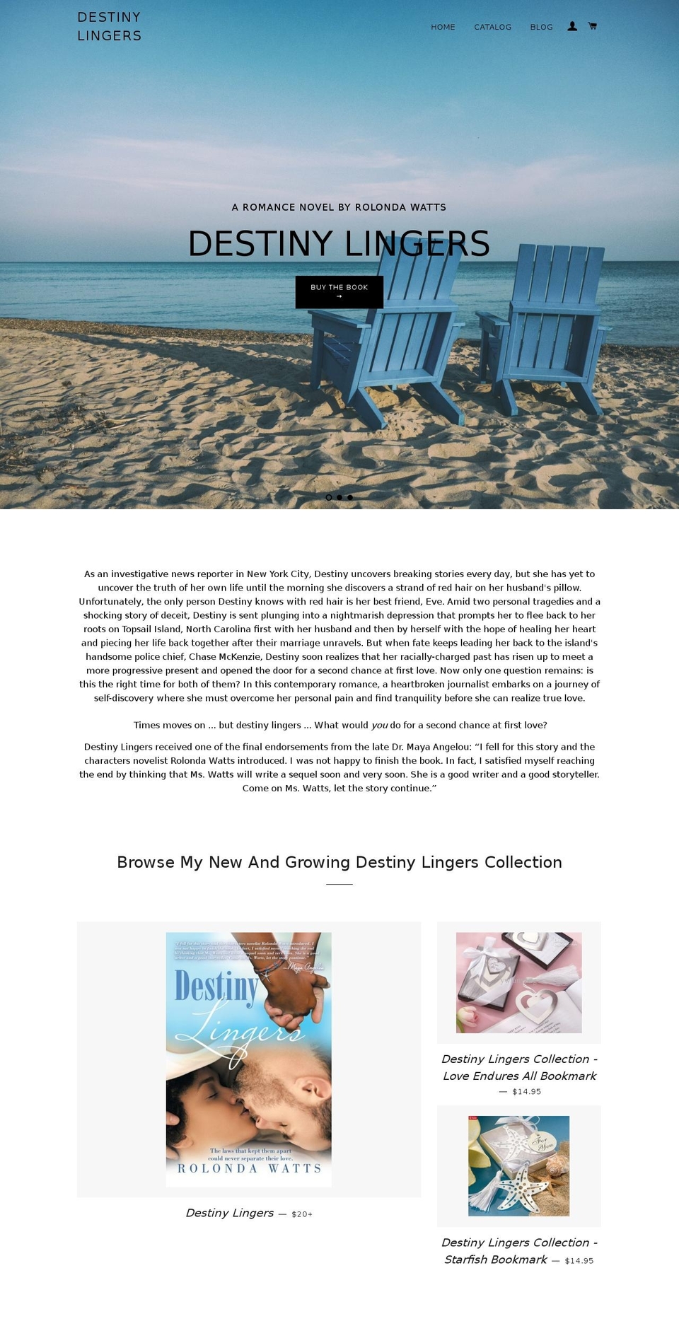 destinylingers.com shopify website screenshot