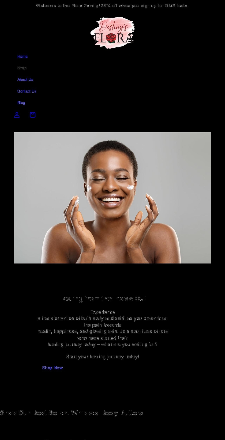 destinysflora.com shopify website screenshot