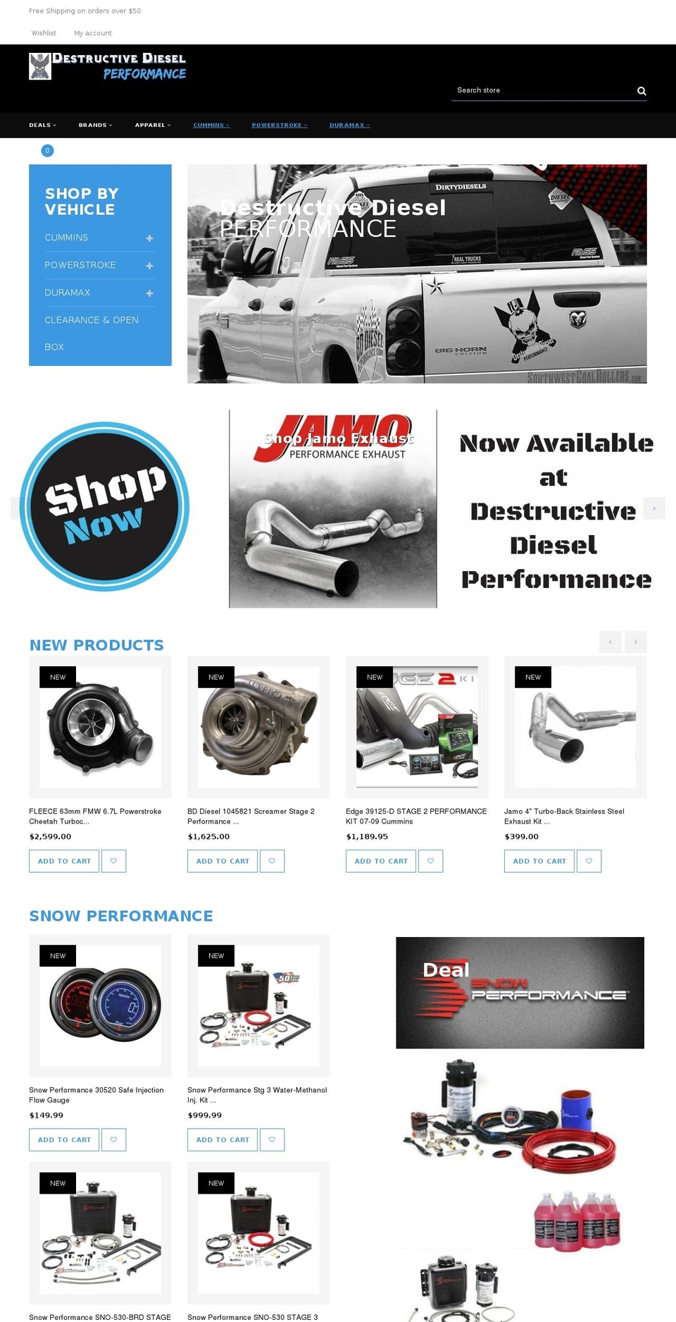 Chromium - Home Shopify theme site example destructivediesel.com