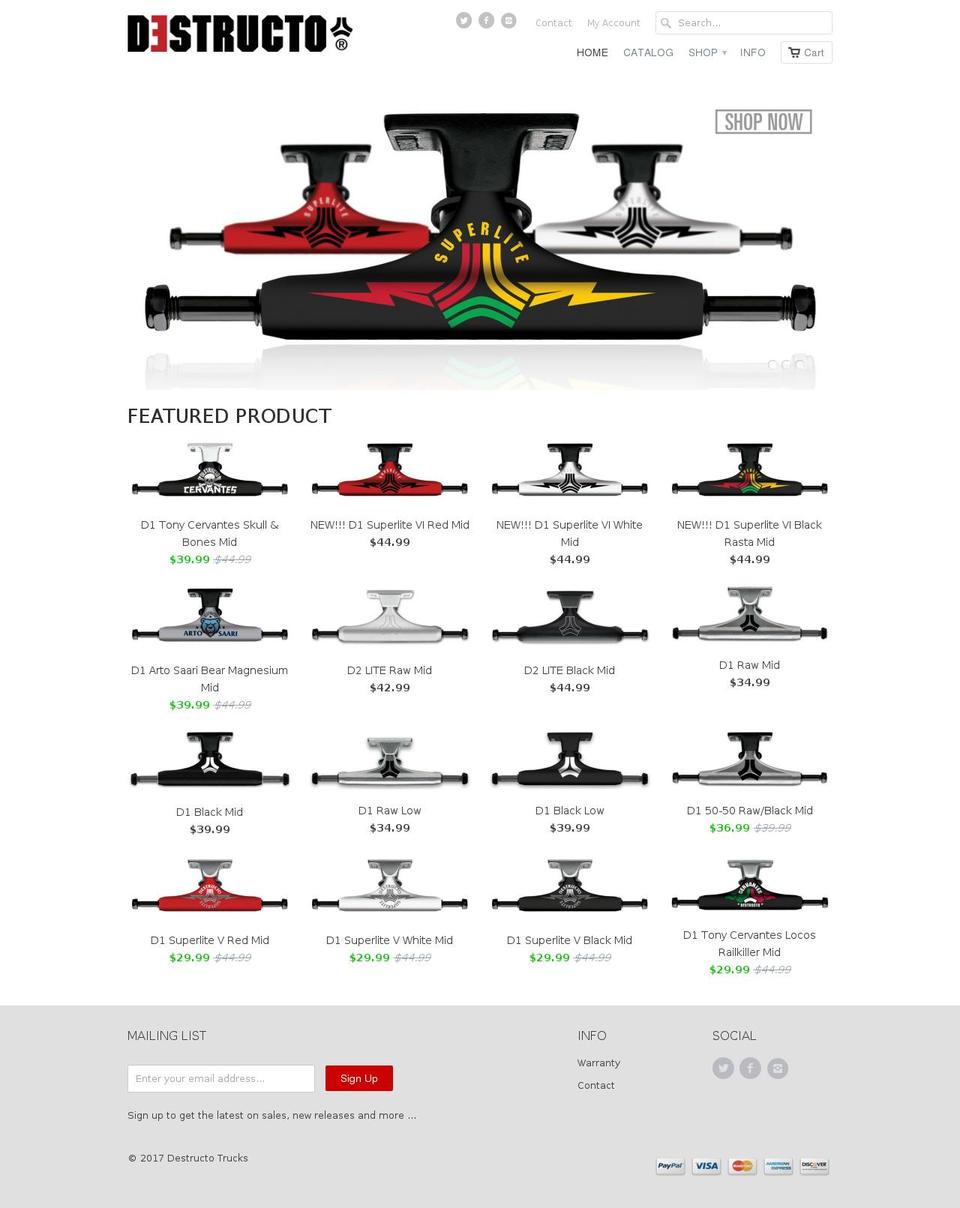 destructotrucks.com shopify website screenshot