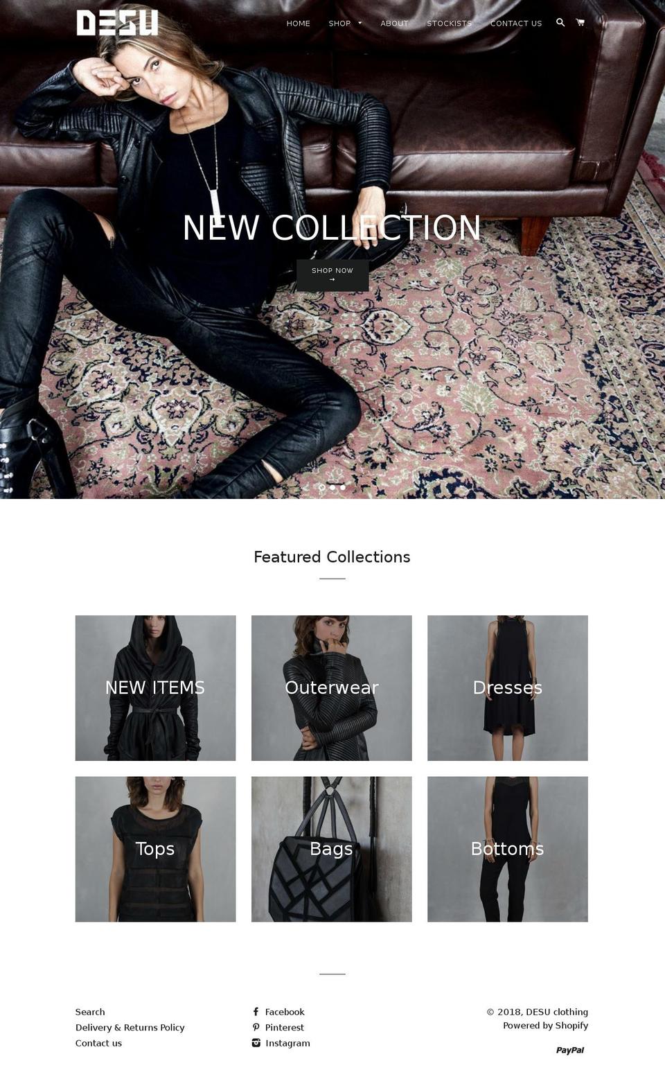 desuclothing.com shopify website screenshot