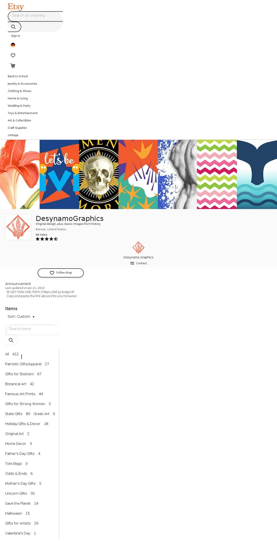 desynamographics.com shopify website screenshot