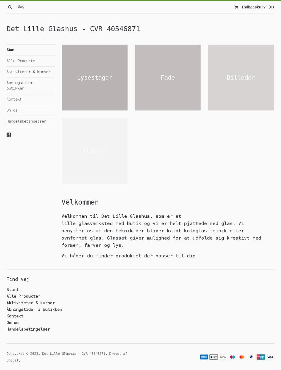 det-lille-glashus.dk shopify website screenshot