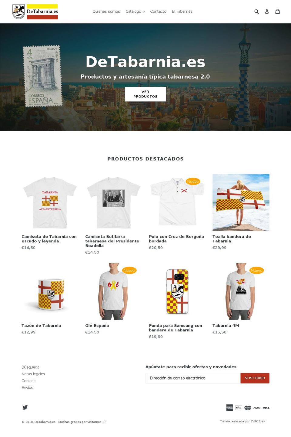 detabarnia.es shopify website screenshot